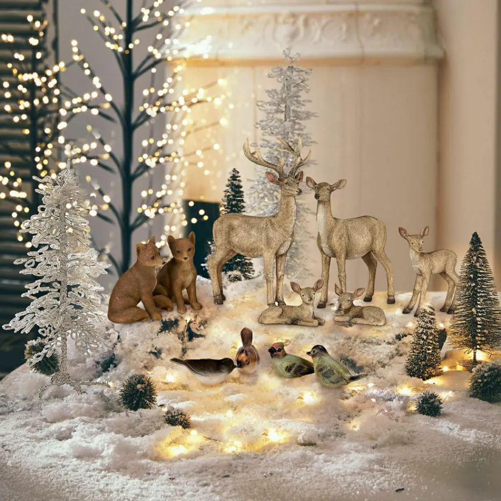 LOBERON Figurines De Noël*Lot de 11 animaux de la forêt Pluvet