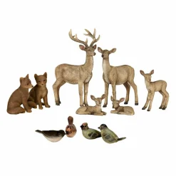 LOBERON Figurines De Noël*Lot de 11 animaux de la forêt Pluvet