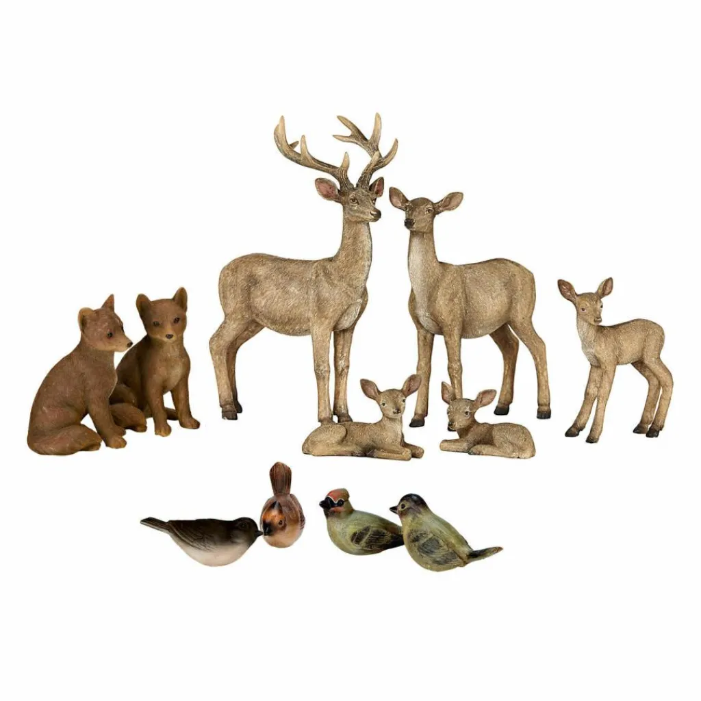LOBERON Figurines De Noël*Lot de 11 animaux de la forêt Pluvet