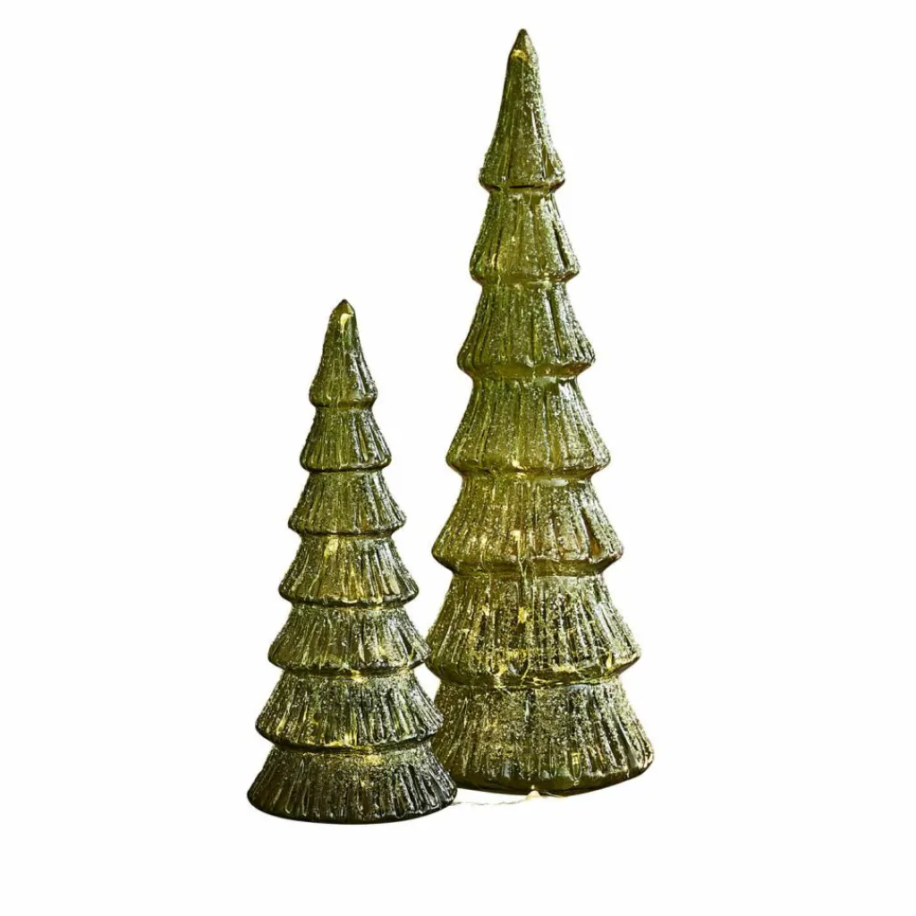 LOBERON Objets Décoratifs De Noël*Lot de 2 arbres à LED Merrton