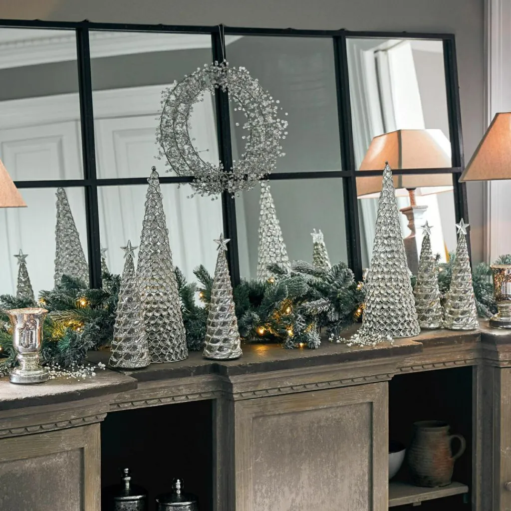 LOBERON Décorations Lumineuses*Lot de 2 arbres décoratifs Glitter
