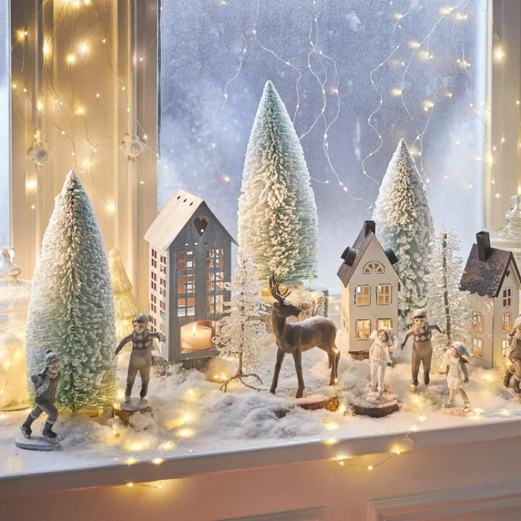 LOBERON Objets Décoratifs De Noël*Lot de 4 arbres décoratifs Landscape