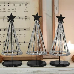 LOBERON Objets Décoratifs De Noël*Lot de 3 arbres décoratifs Zerelle