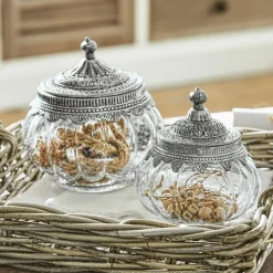 LOBERON Pots|Coupes Et Pots*Lot de 2 bonbonnières en verre Madelon