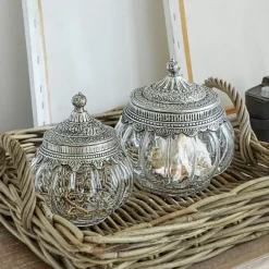 LOBERON Pots|Coupes Et Pots*Lot de 2 bonbonnières en verre Madelon