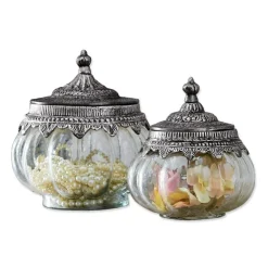 LOBERON Pots|Coupes Et Pots*Lot de 2 bonbonnières en verre Madelon