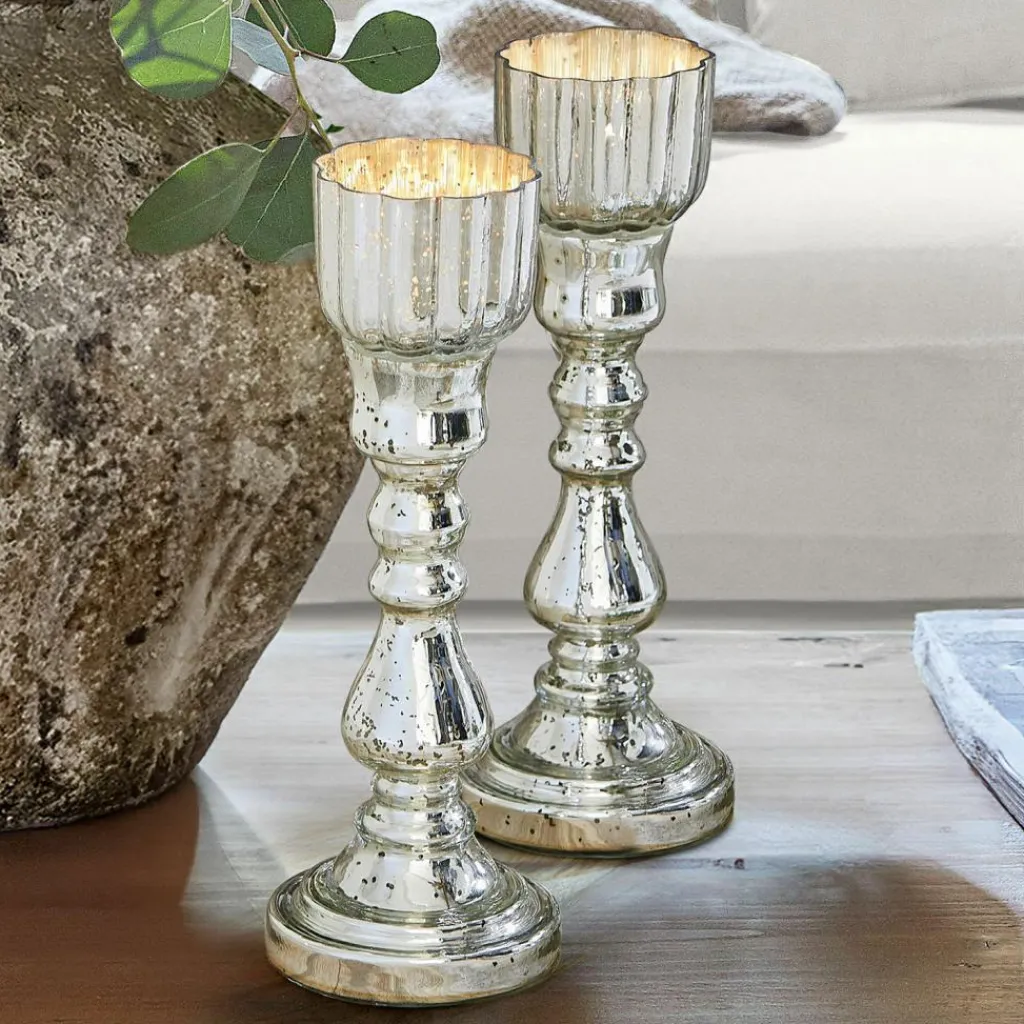 LOBERON Bougeoirs|Porte-Bougies*Lot de 2 bougeoirs Velanor