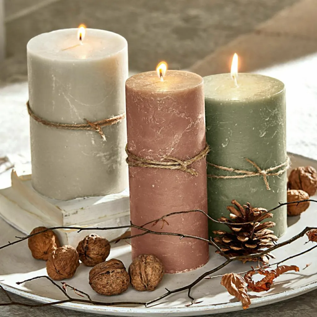 LOBERON Bougies|Porte-Bougies*Lot de 3 bougies Salis