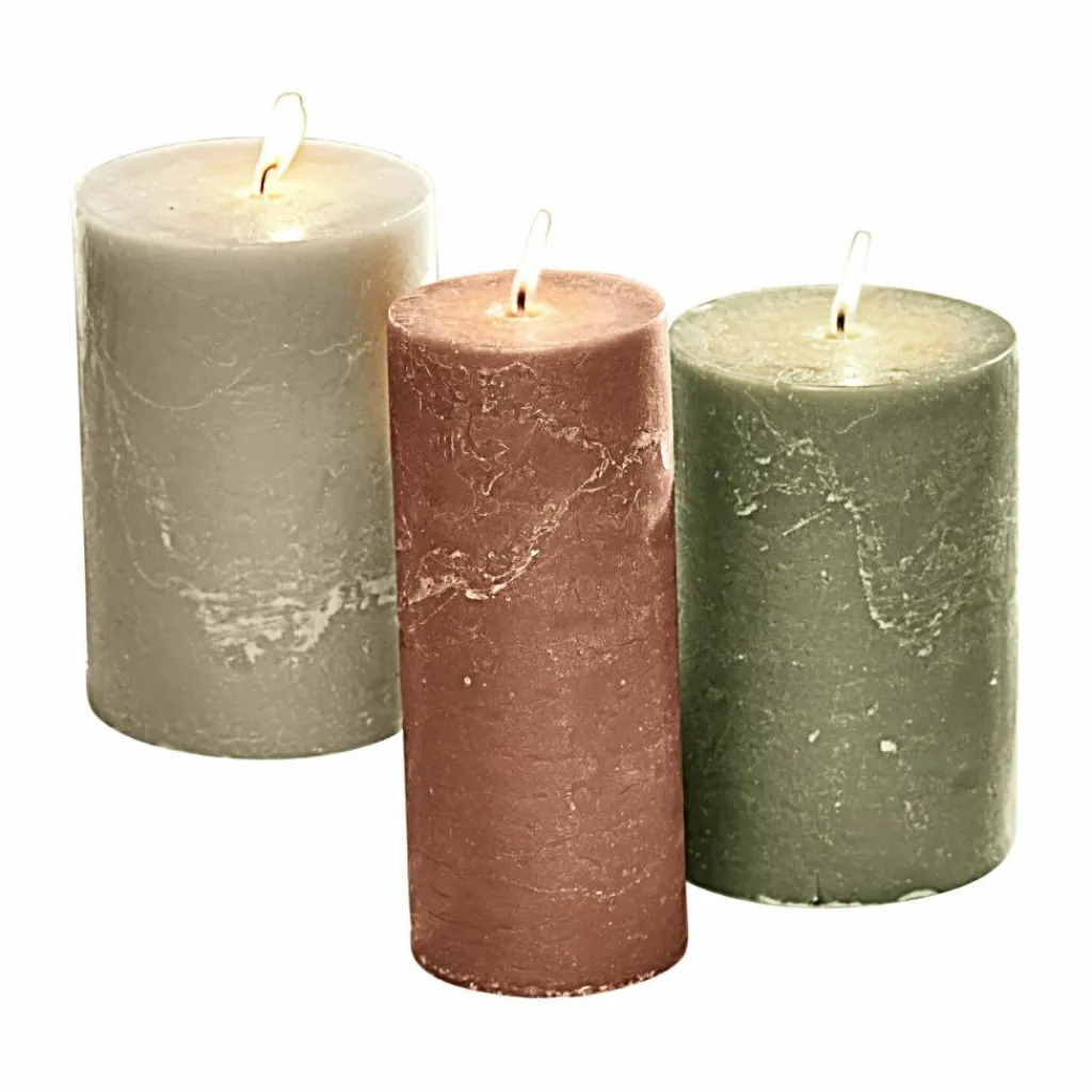 LOBERON Bougies|Porte-Bougies*Lot de 3 bougies Salis