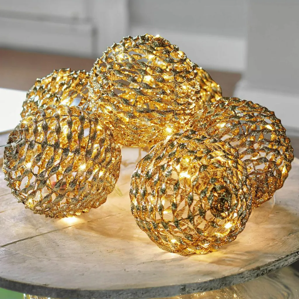 LOBERON Accessoires Lumineux|Décorations Lumineuses*Lot de 6 boules lumineuses à LED Serivane