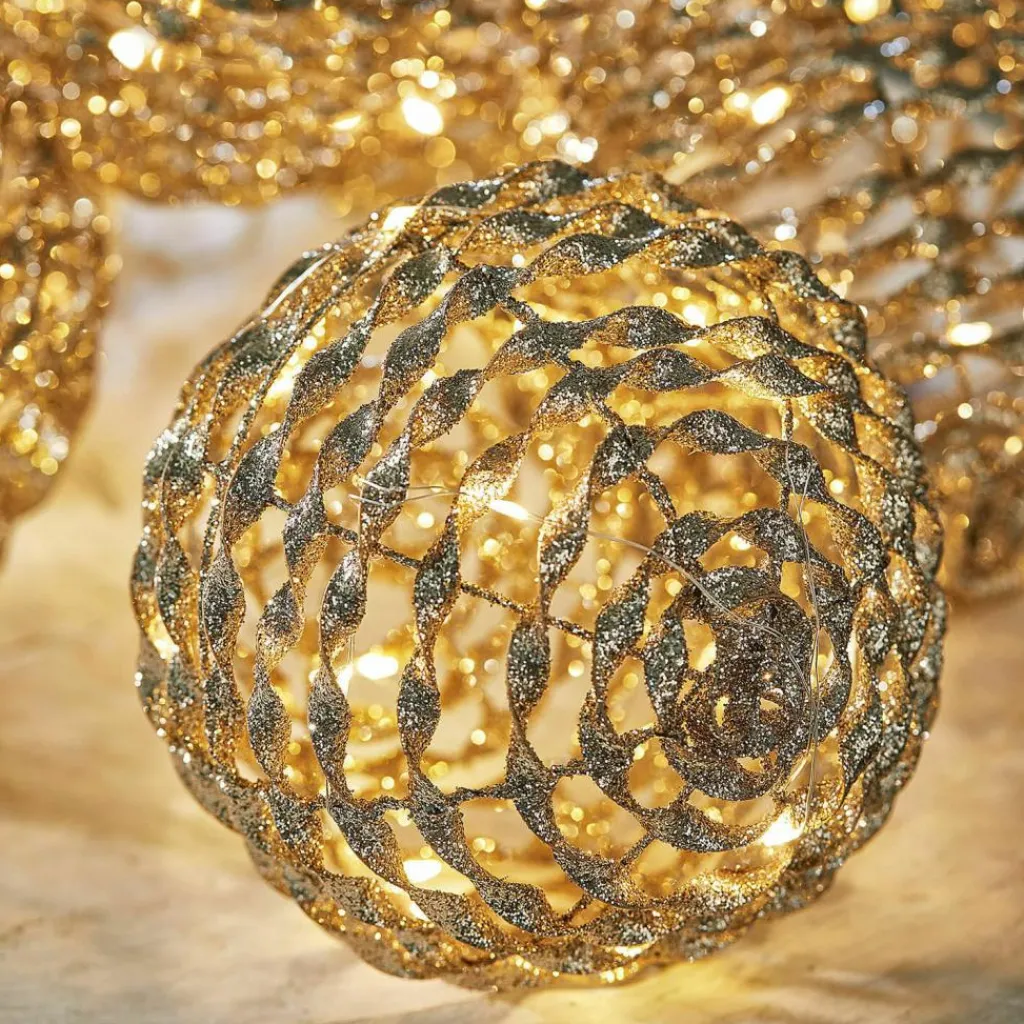 LOBERON Accessoires Lumineux|Décorations Lumineuses*Lot de 6 boules lumineuses à LED Serivane