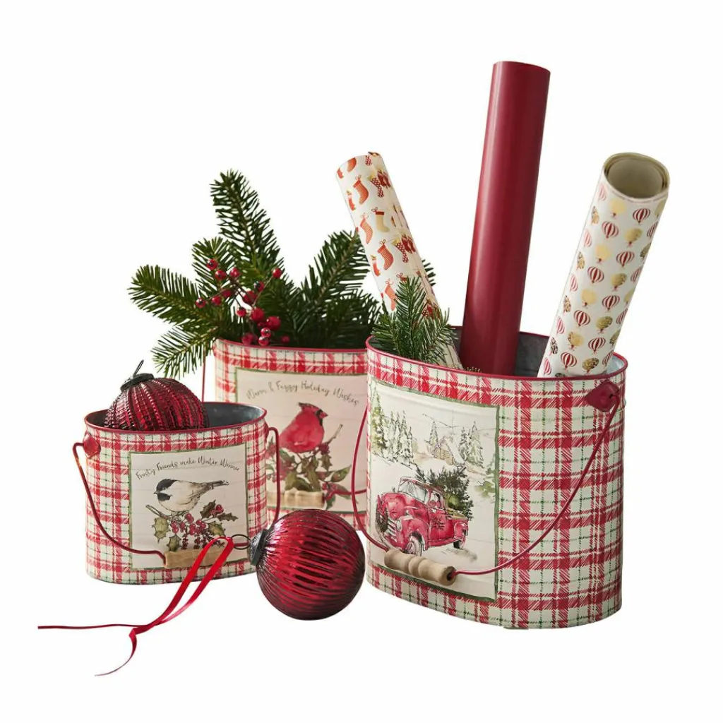 LOBERON Objets Décoratifs De Noël*Lot de 3 cache-pots Fuzzy