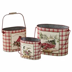 LOBERON Objets Décoratifs De Noël*Lot de 3 cache-pots Fuzzy