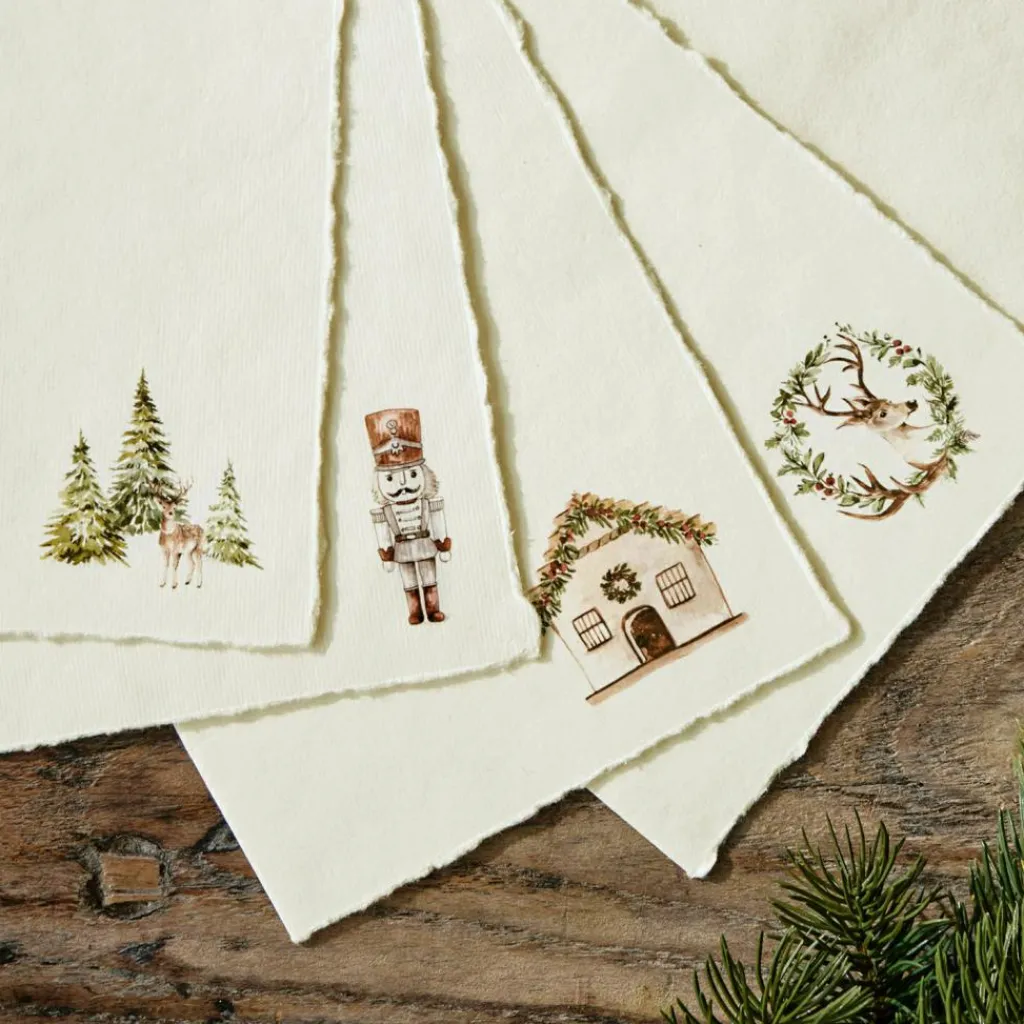 LOBERON Emballages Cadeaux|Papeterie*Lot de 4 cartes de vœux Lorandis
