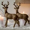 LOBERON Figurines De Noël*Lot de 2 cerfs décoratifs Cagny