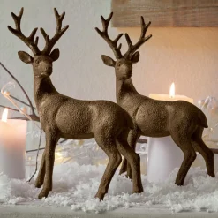 LOBERON Figurines De Noël*Lot de 2 cerfs décoratifs Cagny
