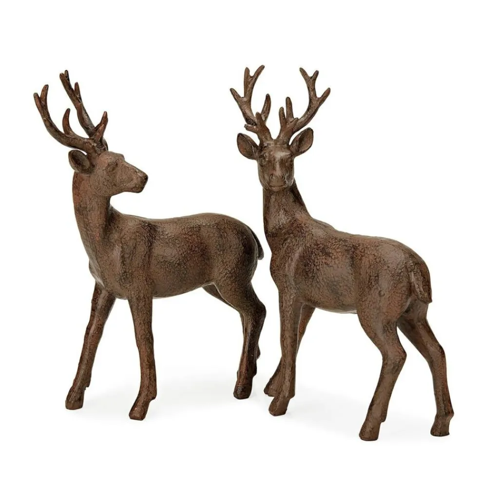LOBERON Figurines De Noël*Lot de 2 cerfs décoratifs Cagny