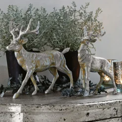 LOBERON Figurines De Noël*Lot de 2 cerfs Rudy & Son