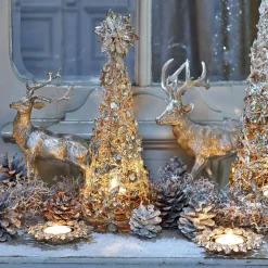 LOBERON Figurines De Noël*Lot de 2 cerfs Rudy & Son