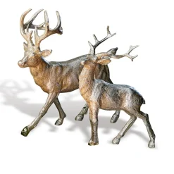 LOBERON Figurines De Noël*Lot de 2 cerfs Rudy & Son