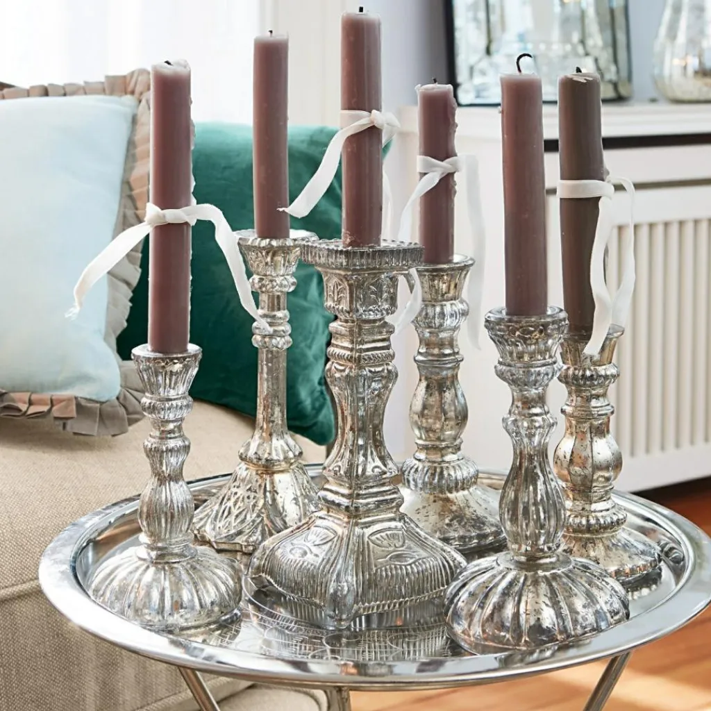 LOBERON Bougeoirs|Porte-Bougies*Lot de 6 chandeliers Adolpha