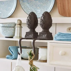 LOBERON Objets Décoratifs|Décoration*Lot de 2 crochets pomme de pin Lucielle