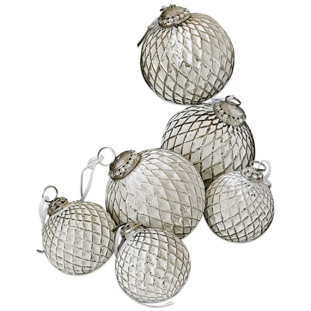 LOBERON Boules De Noël*Lot de 6 décorations de Noël Maélys