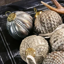 LOBERON Boules De Noël*Lot de 8 décorations de Noël Silverlake