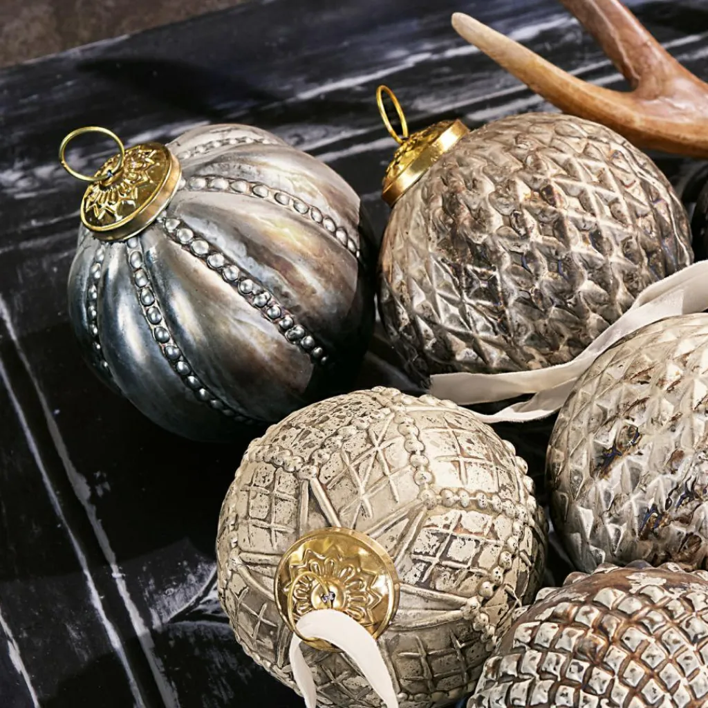LOBERON Boules De Noël*Lot de 8 décorations de Noël Silverlake
