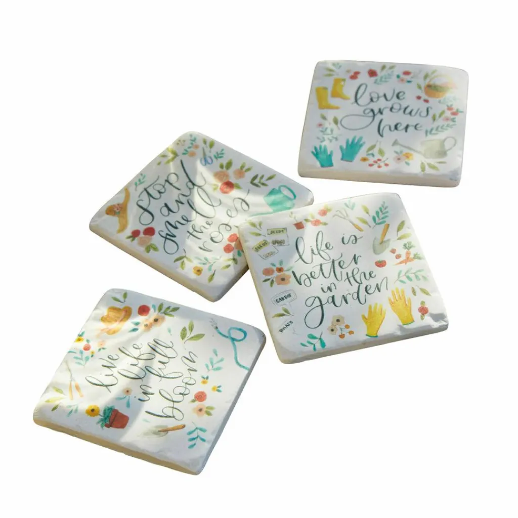 LOBERON Ustensiles De Cuisine|Accessoires De Cuisine*Lot de 4 dessous de verres Happy