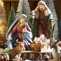LOBERON Crèches De Noël|Figurines De Noël*Lot de 11 figurines de crèche Christi