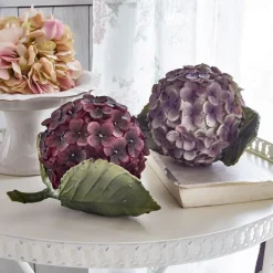 LOBERON Fleurs Séchées Et Artificielles|Décoration*Lot de 2 fleurs décoratives Hortensie
