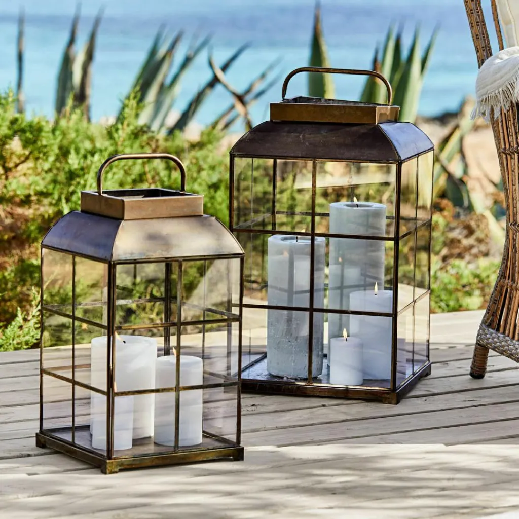 LOBERON Lanternes*Lot de 2 lanternes Flavin