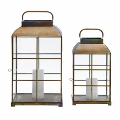 LOBERON Lanternes*Lot de 2 lanternes Flavin