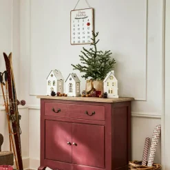 LOBERON Lanternes Led|Décorations Lumineuses*Lot de 3 lanternes LED Village