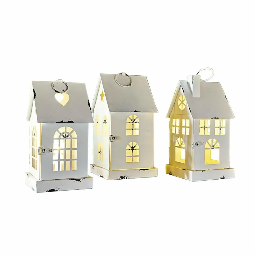 LOBERON Lanternes Led|Décorations Lumineuses*Lot de 3 lanternes LED Village