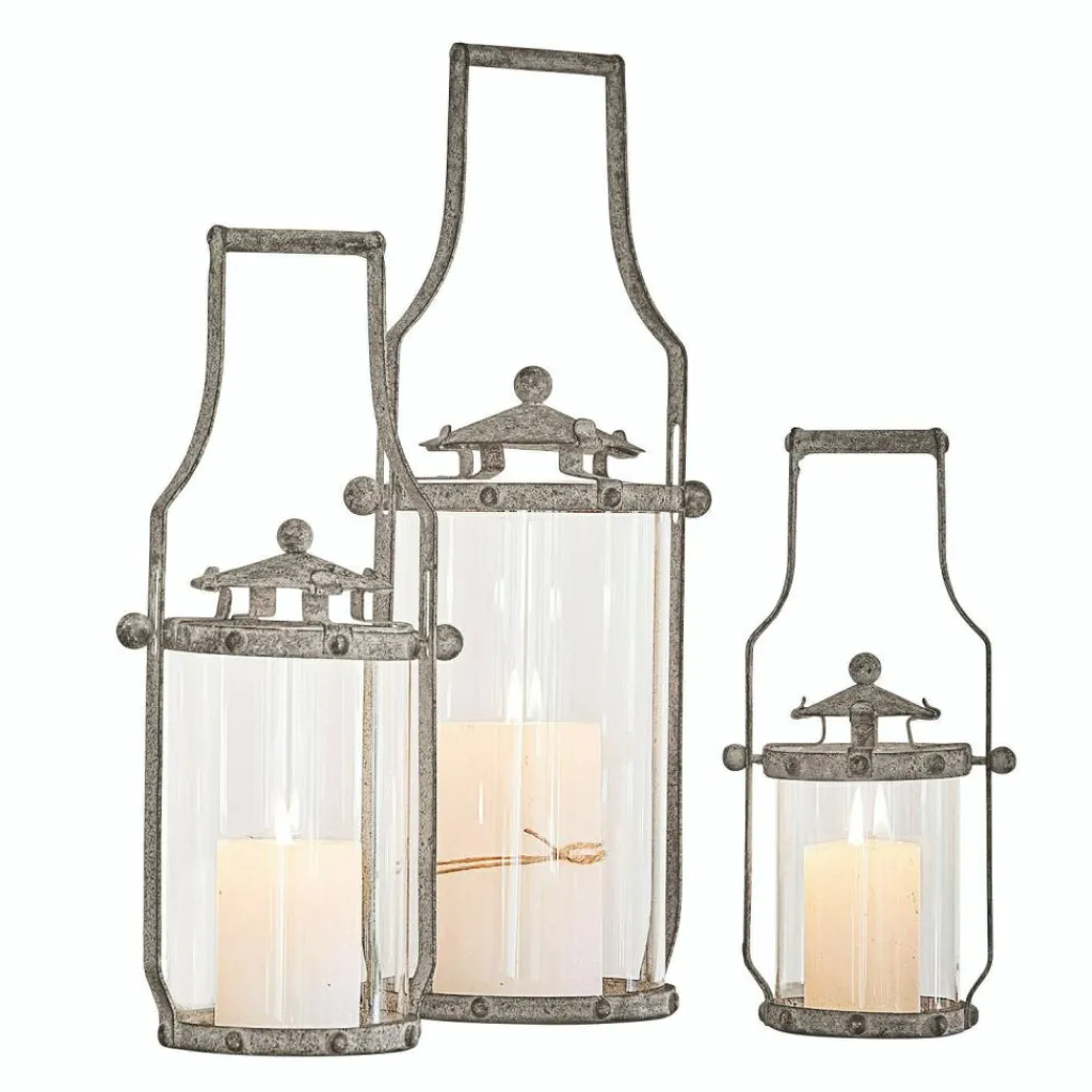 LOBERON Lanternes|Porte-Bougies*Lot de 3 lanternes Nery