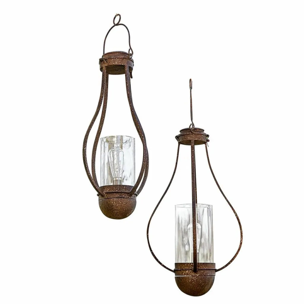 LOBERON Lanternes Led|Lampes Solaires*Lot de 2 lanternes solaires à suspendre Marsa