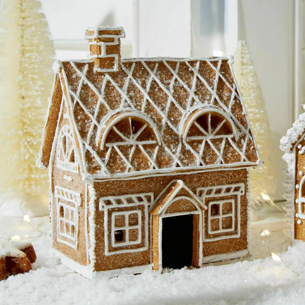 LOBERON Objets Décoratifs De Noël*Lot de 2 maisons décoratives Tarreau