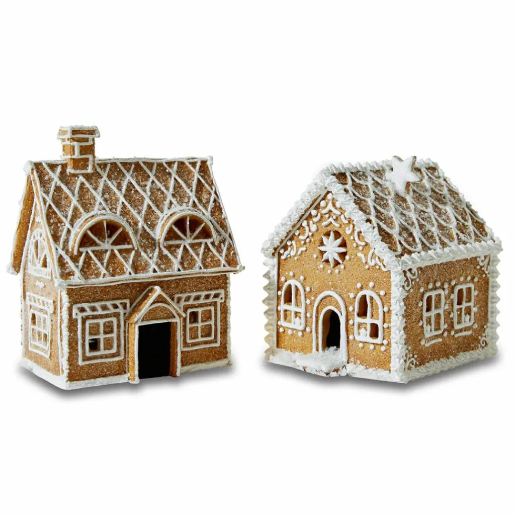 LOBERON Objets Décoratifs De Noël*Lot de 2 maisons décoratives Tarreau