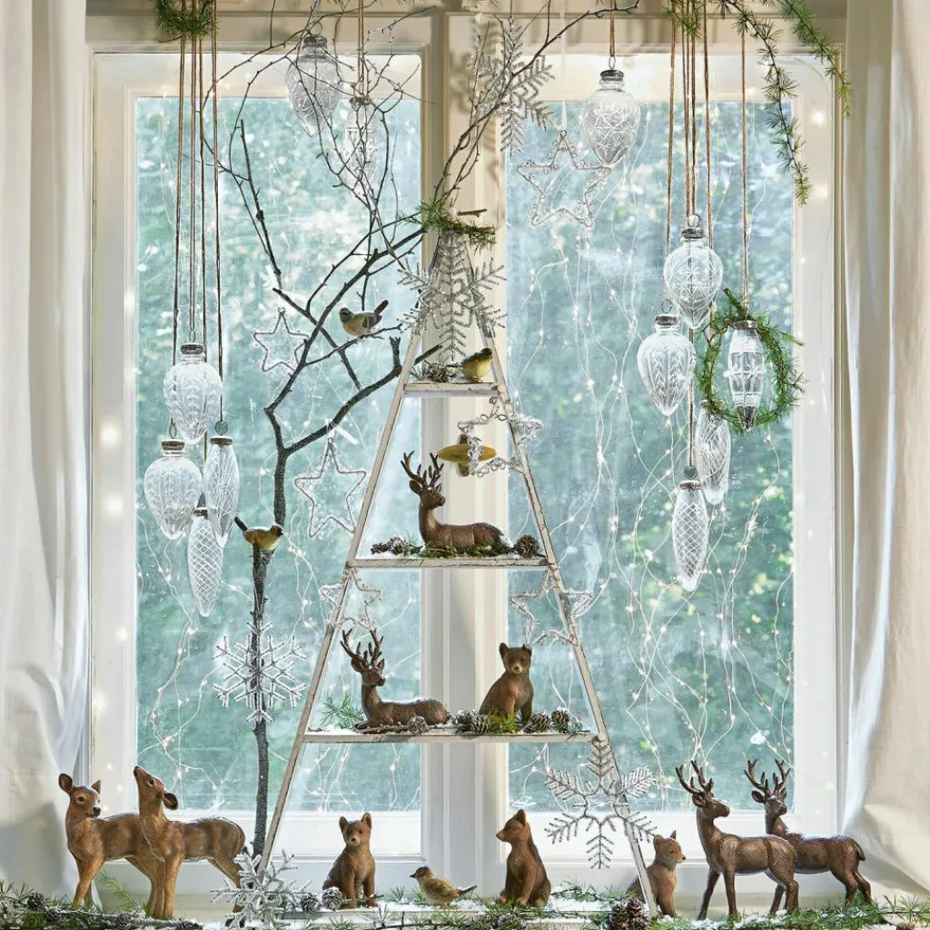 LOBERON Décorations De Table De Noël|Figurines De Noël*Lot de 4 oiseaux décoratifs Pompaire