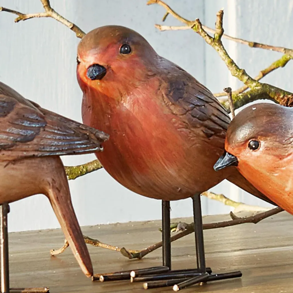 LOBERON Personnages|Décoration*Lot de 4 oiseaux Siblings