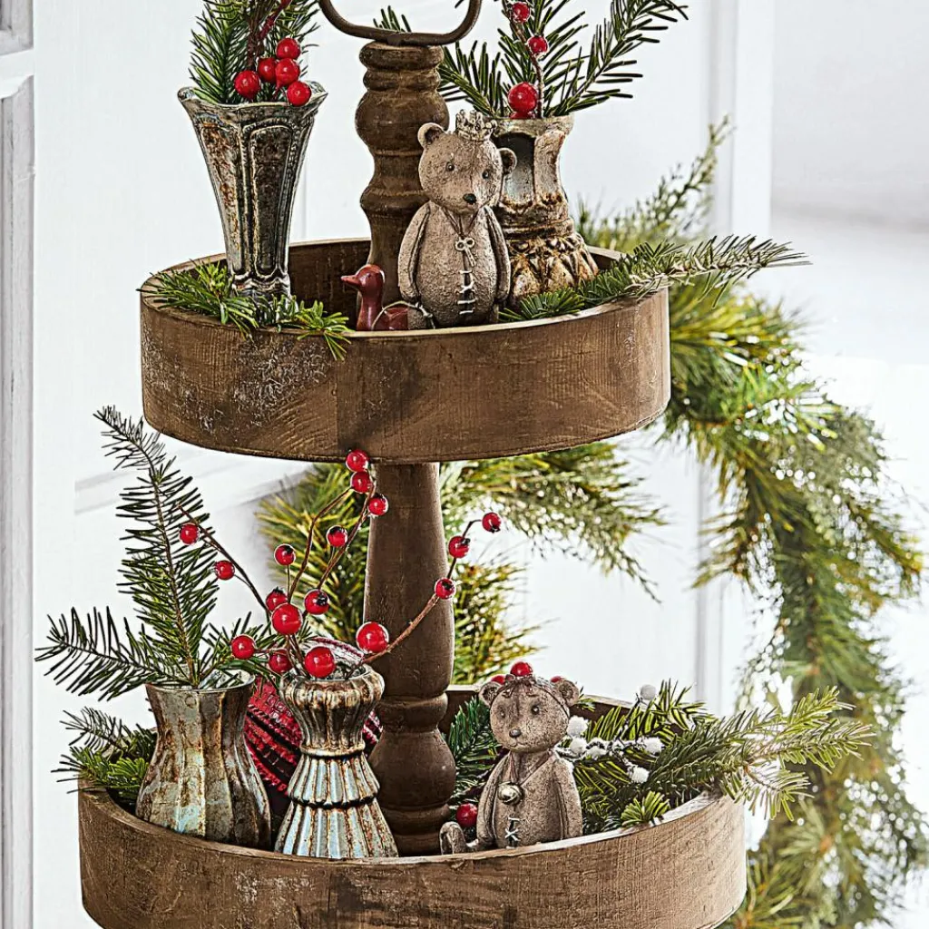 LOBERON Figurines De Noël*Lot de 2 oursons décoratifs Bonnal