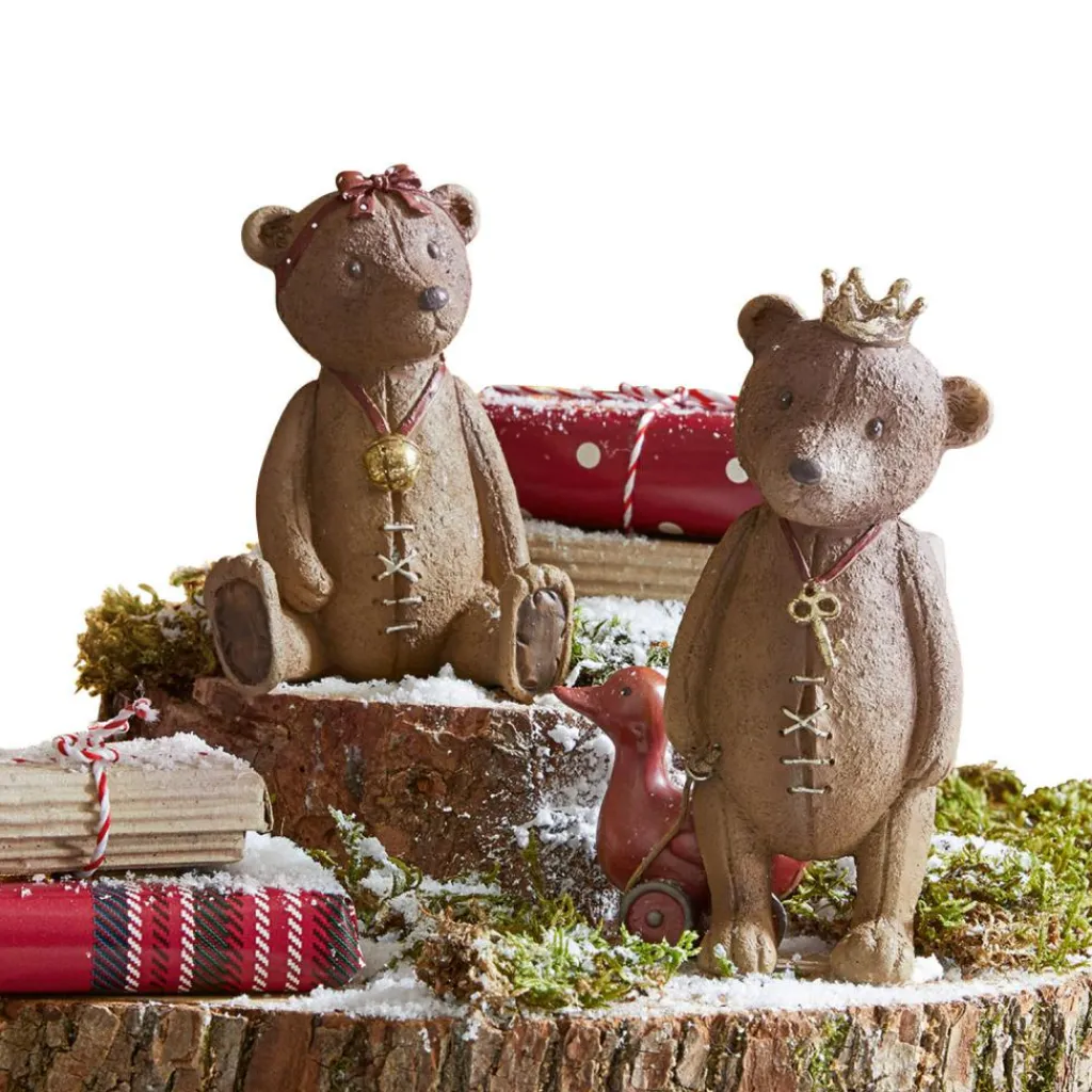 LOBERON Figurines De Noël*Lot de 2 oursons décoratifs Bonnal