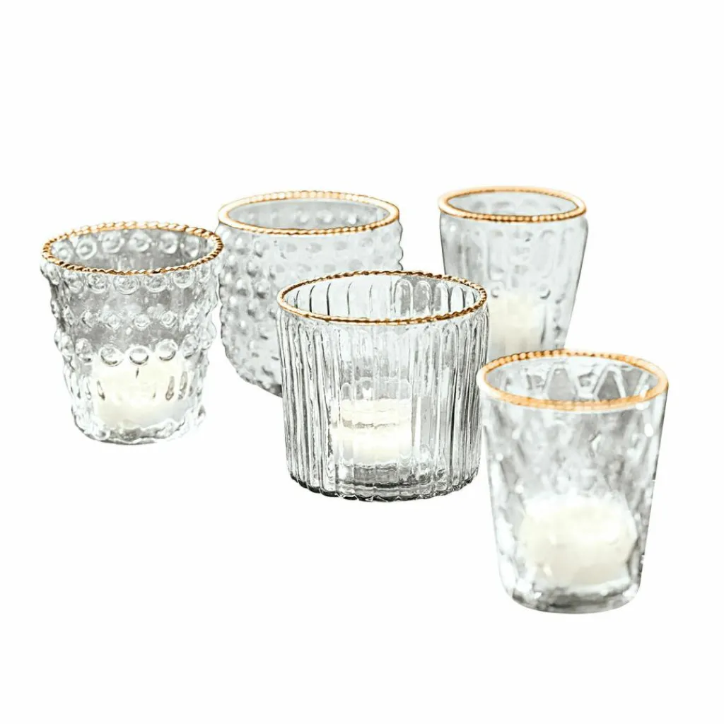 LOBERON Photophores|Porte-Bougies*Lot de 5 photophores Jarnac