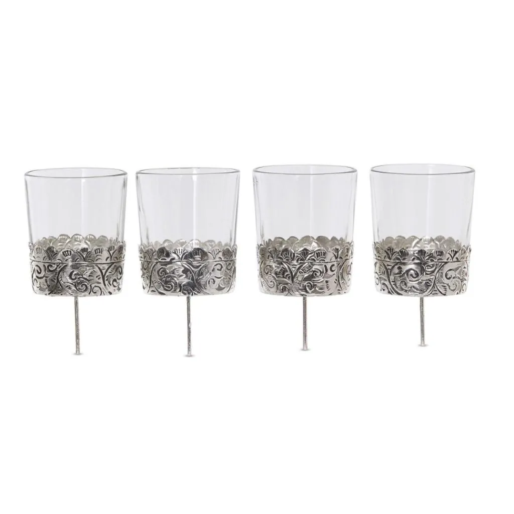 LOBERON Couronnes De L'Avent*Lot de 4 photophores Pinelle