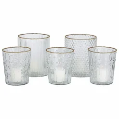 LOBERON Photophores|Porte-Bougies*Lot de 5 photophores Rosienne