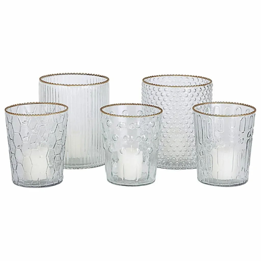 LOBERON Photophores|Porte-Bougies*Lot de 5 photophores Rosienne