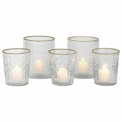 LOBERON Photophores|Porte-Bougies*Lot de 5 photophores Rosienne