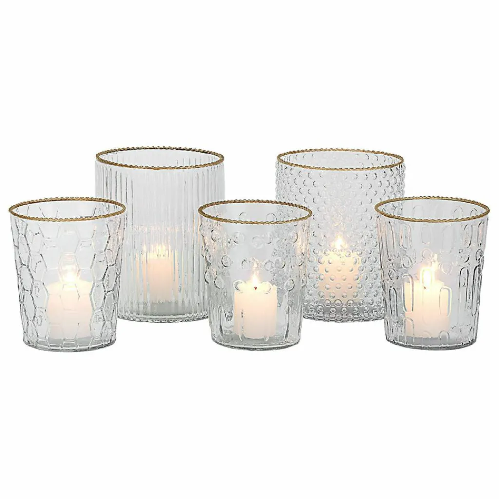 LOBERON Photophores|Porte-Bougies*Lot de 5 photophores Rosienne